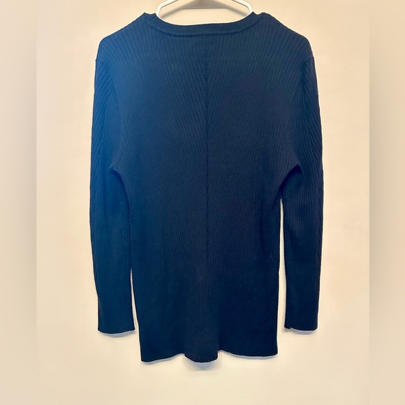 Liverpool Black Ribbed Knit Top Large - Picture 3 of 3